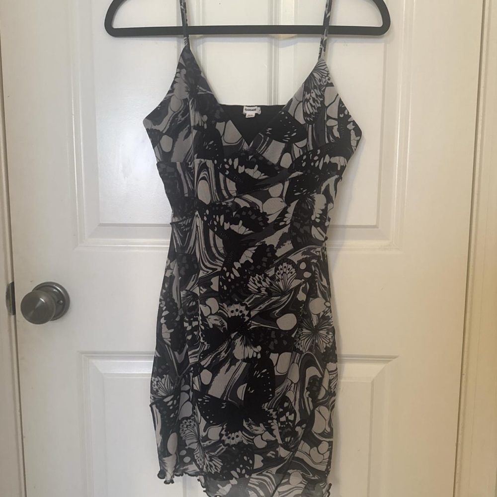 Garage Mesh Black Butterfly Dress